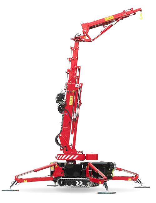 Open and extended c6 Spider crane